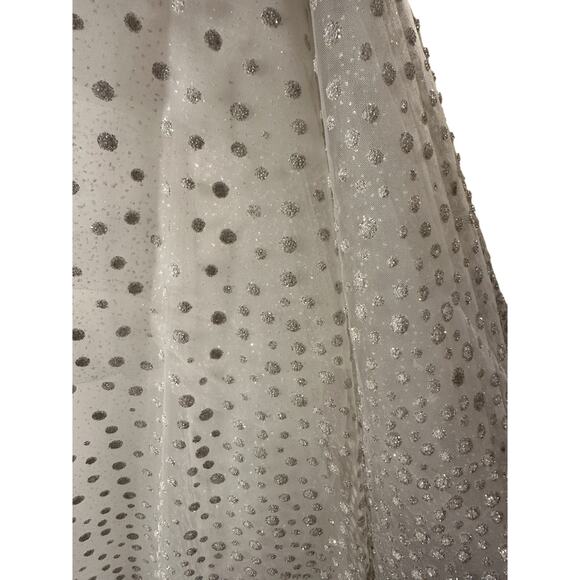 Monica Loretti Wedding Dress Style #8188 SZ 12 White With Sheer Sleeves - Picture 7 of 16